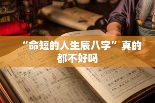 “命短的人生辰八字”真的都不好吗