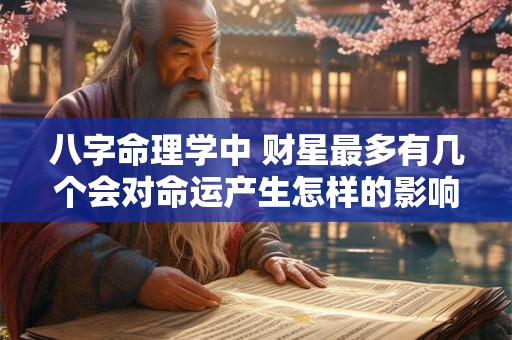 八字命理学中 财星最多有几个会对命运产生怎样的影响
