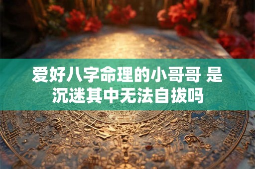 爱好八字命理的小哥哥 是沉迷其中无法自拔吗