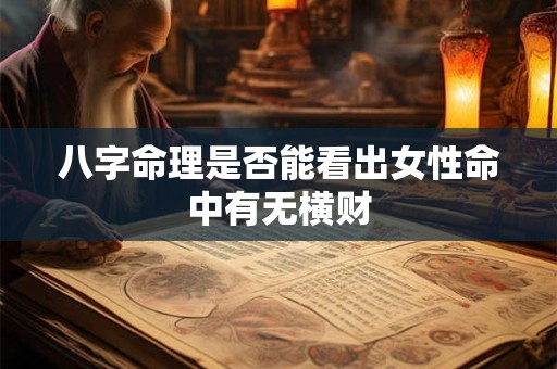 八字命理是否能看出女性命中有无横财