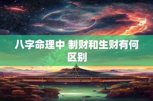 八字命理中 制财和生财有何区别