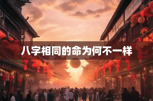 八字相同的命为何不一样