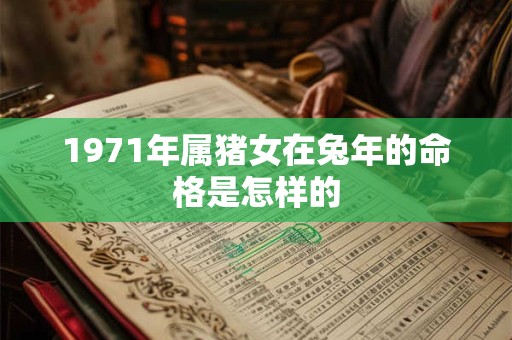 1971年属猪女在兔年的命格是怎样的