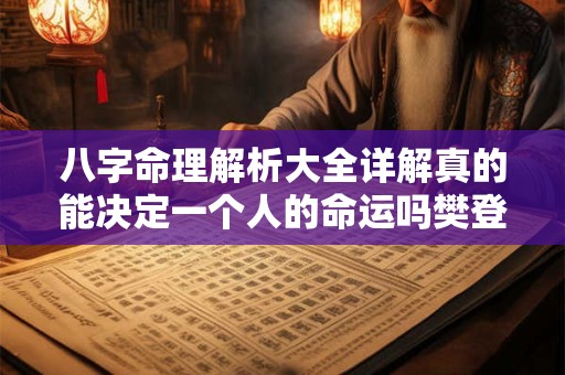八字命理解析大全详解真的能决定一个人的命运吗樊登的解析是否科学合理