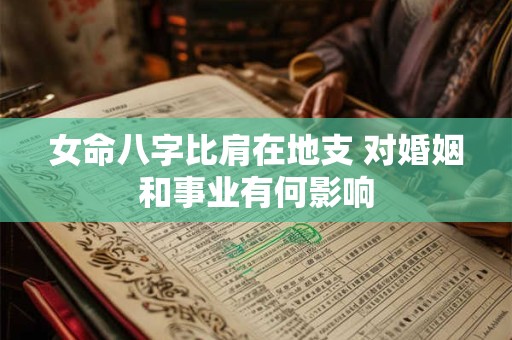 详细阅读:女命八字比肩在地支 对婚姻和事业有何影响 女命八字比肩在地支 对婚姻和事业有何影响