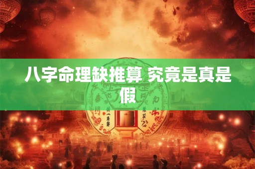 八字命理缺推算 究竟是真是假