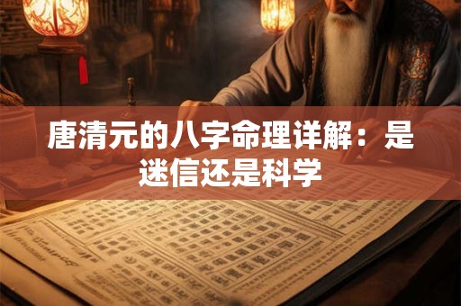 唐清元的八字命理详解：是迷信还是科学
