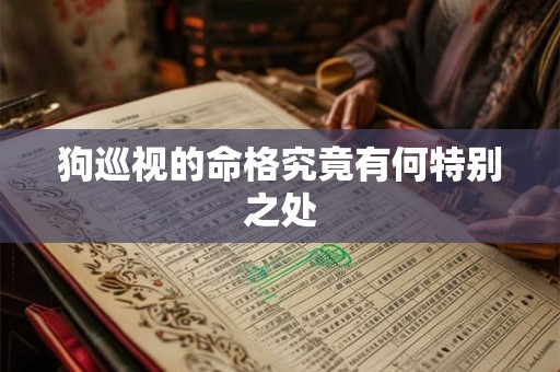 狗巡视的命格究竟有何特别之处