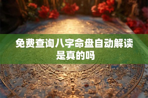 免费查询八字命盘自动解读 是真的吗