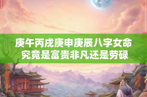 庚午丙戌庚申庚辰八字女命 究竟是富贵非凡还是劳碌命数