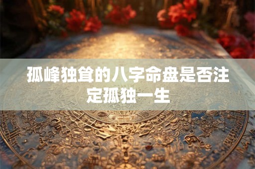 孤峰独耸的八字命盘是否注定孤独一生