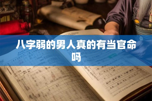 八字弱的男人真的有当官命吗
