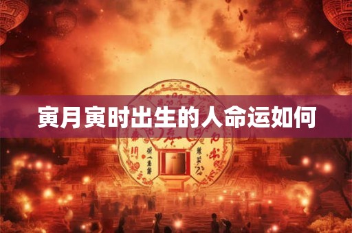 寅月寅时出生的人命运如何
