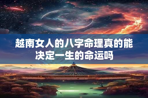 越南女人的八字命理真的能决定一生的命运吗