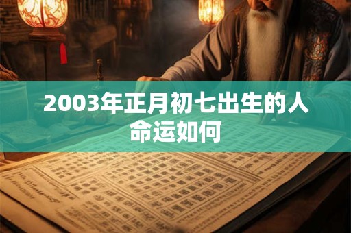 2003年正月初七出生的人命运如何