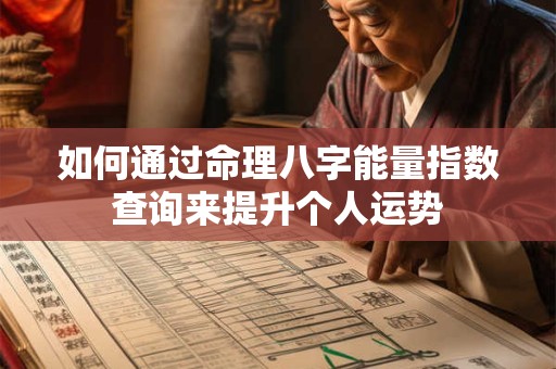 如何通过命理八字能量指数查询来提升个人运势
