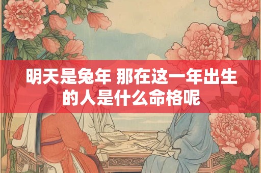 明天是兔年 那在这一年出生的人是什么命格呢