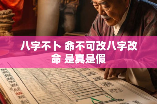 八字不卜 命不可改八字改命 是真是假
