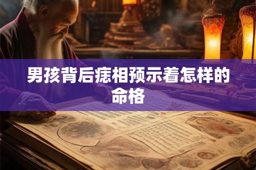 男孩背后痣相预示着怎样的命格