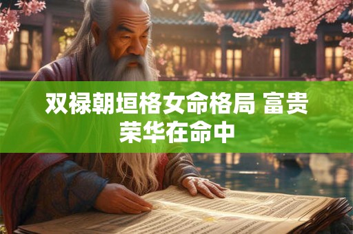 双禄朝垣格女命格局 富贵荣华在命中