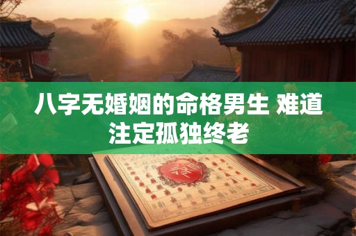 八字无婚姻的命格男生 难道注定孤独终老