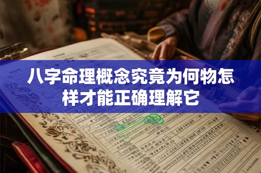 八字命理概念究竟为何物怎样才能正确理解它