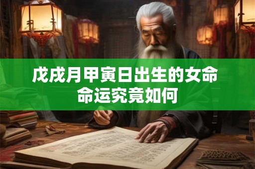 戊戌月甲寅日出生的女命 命运究竟如何