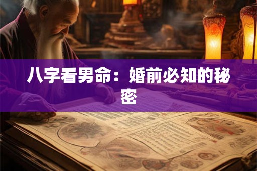 八字看男命：婚前必知的秘密