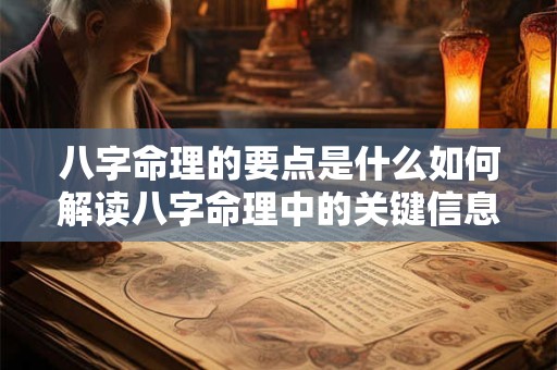 八字命理的要点是什么如何解读八字命理中的关键信息