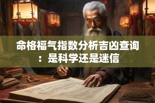 命格福气指数分析吉凶查询:是科学还是迷信 命格福气指数分析吉凶查询:是科学还是迷信