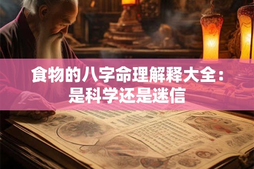 食物的八字命理解释大全：是科学还是迷信