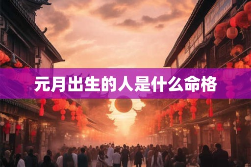 元月出生的人是什么命格 元月出生的人是什么命格