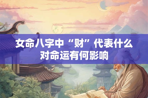 女命八字中“财”代表什么对命运有何影响