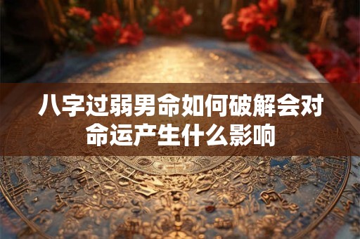 八字过弱男命如何破解会对命运产生什么影响