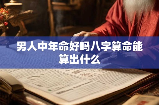 男人中年命好吗八字算命能算出什么 男人中年命好吗八字算命能算出什么
