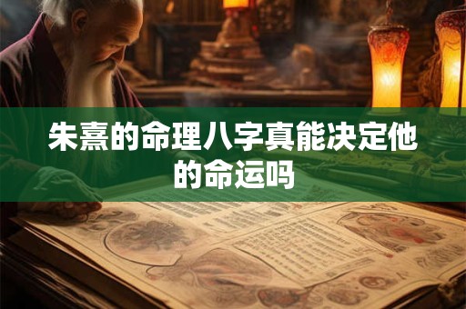 朱熹的命理八字真能决定他的命运吗