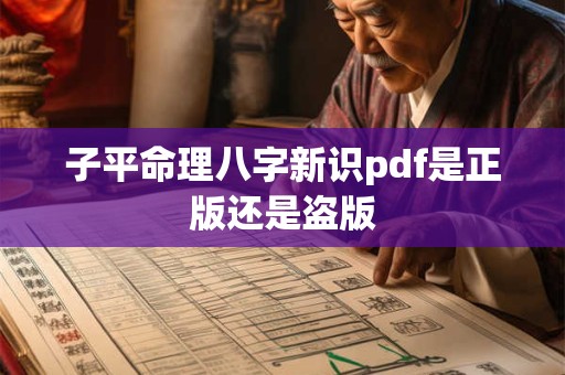 子平命理八字新识pdf是正版还是盗版