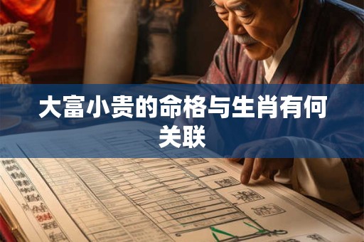 大富小贵的命格与生肖有何关联