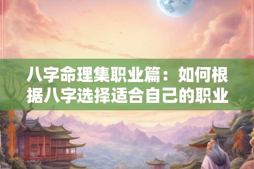 八字命理集职业篇：如何根据八字选择适合自己的职业