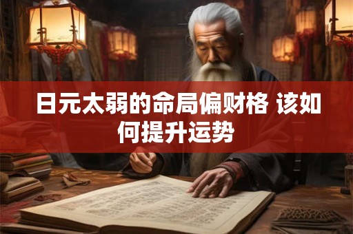 日元太弱的命局偏财格 该如何提升运势