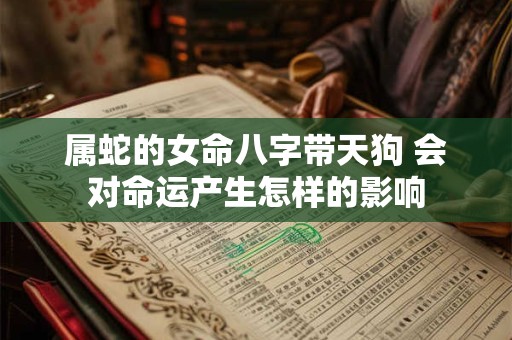 属蛇的女命八字带天狗 会对命运产生怎样的影响 属蛇的女命八字带天狗 会对命运产生怎样的影响