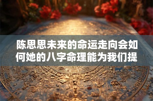 陈思思未来的命运走向会如何她的八字命理能为我们提供哪些启示