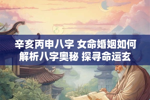 辛亥丙申八字 女命婚姻如何解析八字奥秘 探寻命运玄机