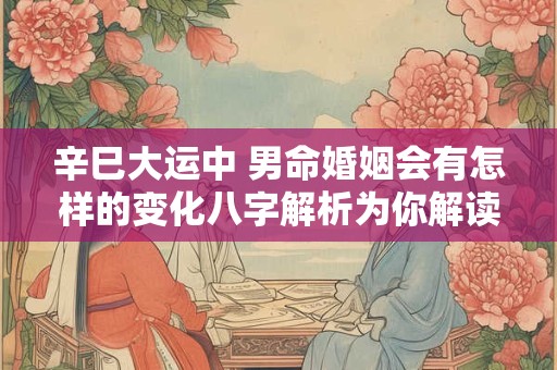 辛巳大运中 男命婚姻会有怎样的变化八字解析为你解读