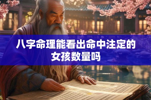 八字命理能看出命中注定的女孩数量吗