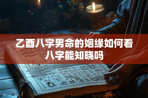 乙酉八字男命的姻缘如何看八字能知晓吗