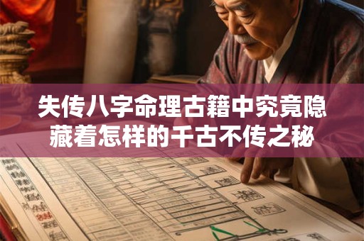 失传八字命理古籍中究竟隐藏着怎样的千古不传之秘