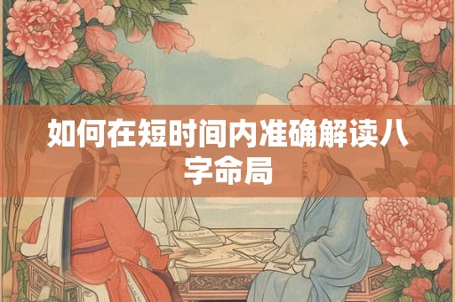 如何在短时间内准确解读八字命局
