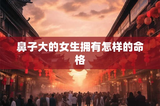 鼻子大的女生拥有怎样的命格
