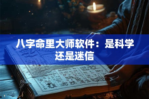 八字命里大师软件:是科学还是迷信 八字命里大师软件:是科学还是迷信